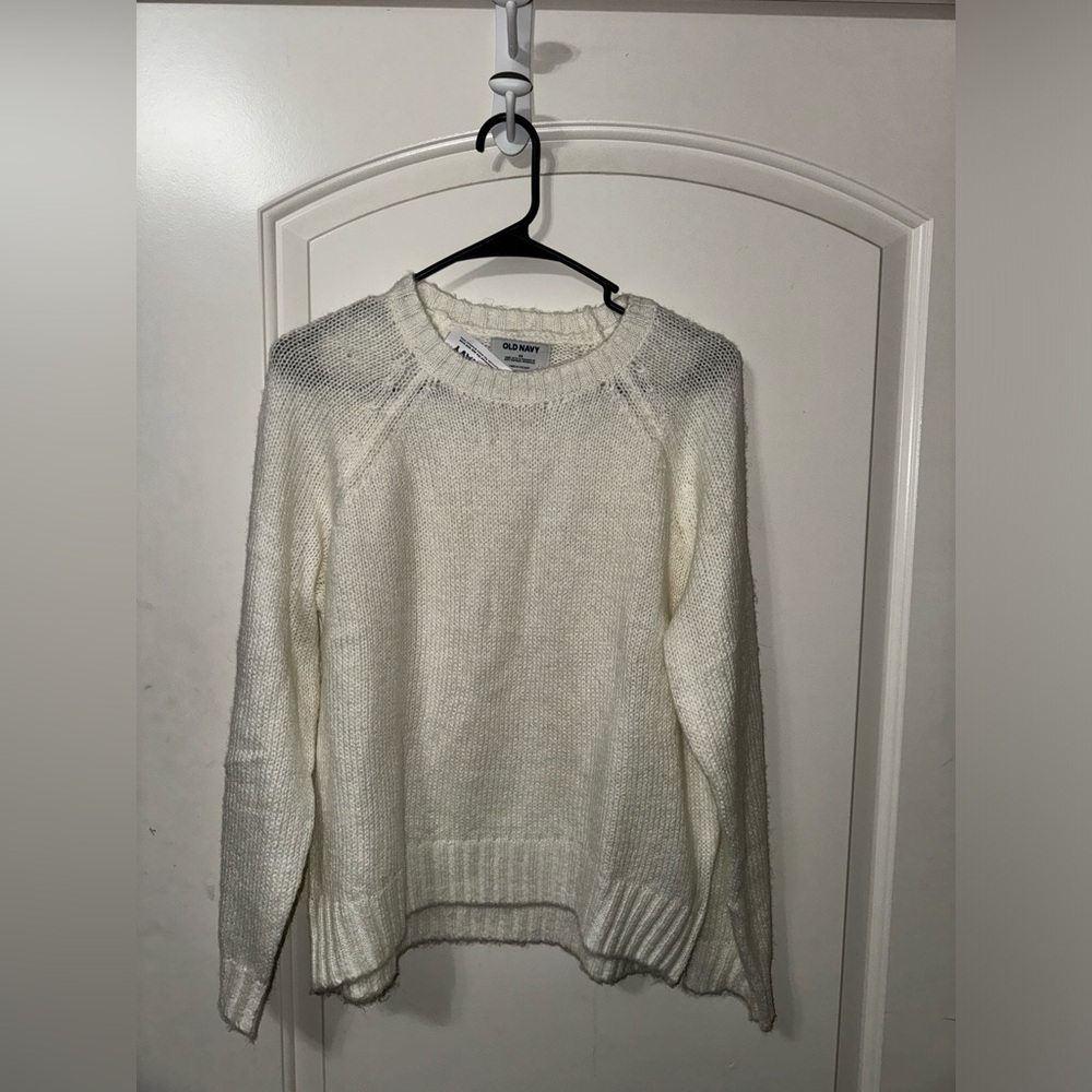 Knitted White Old Navy Sweater
